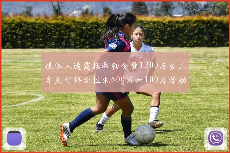媒体人透露杨希转会费1300万分三年支付拜合拉木600万加100万浮动
